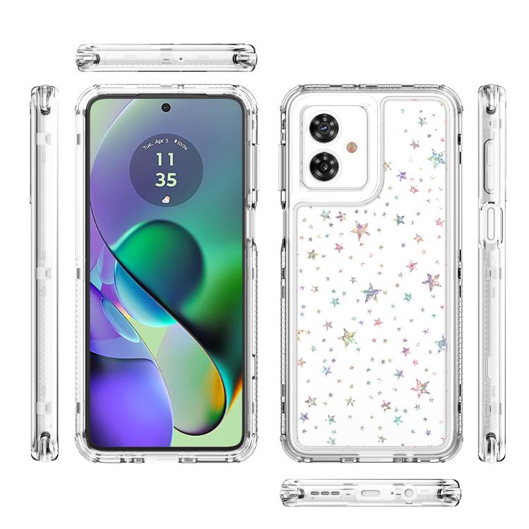 For Motorola Moto G55 / G54 5G Transparent Acrylic Laser Paper Phone Case