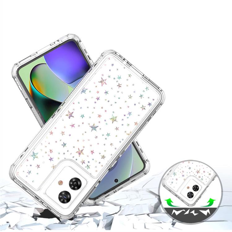 For Motorola Moto G55 / G54 5G Transparent Acrylic Laser Paper Phone Case