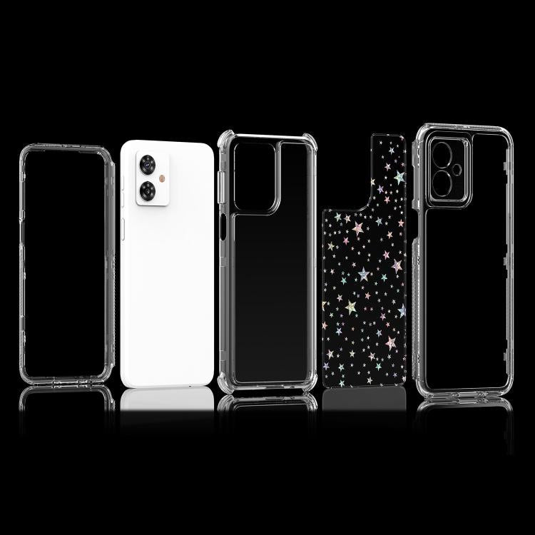For Motorola Moto G55 / G54 5G Transparent Acrylic Laser Paper Phone Case
