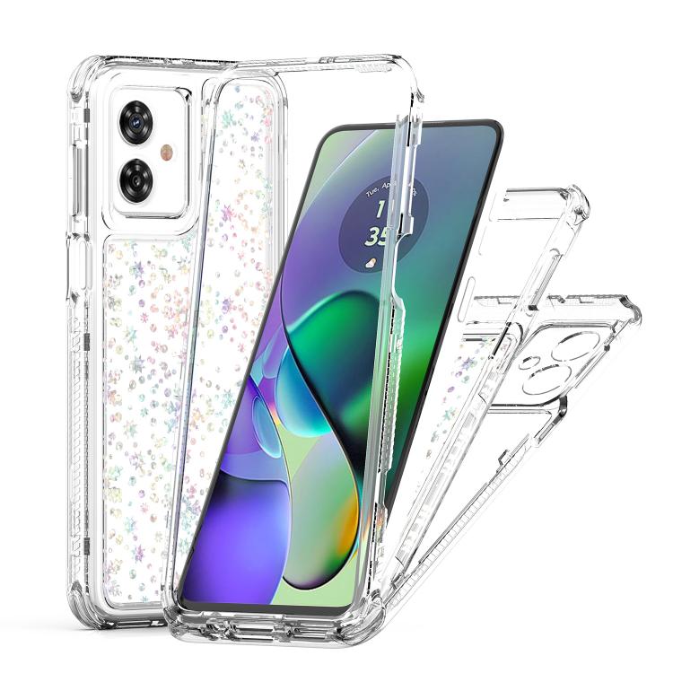 For Motorola Moto G55 / G54 5G Transparent Acrylic Laser Paper Phone Case
