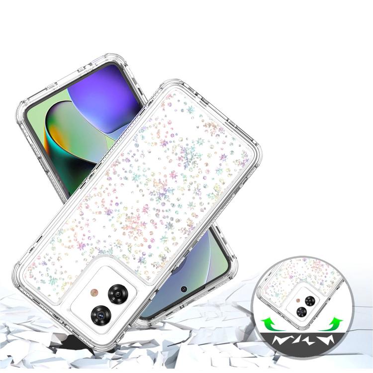 For Motorola Moto G55 / G54 5G Transparent Acrylic Laser Paper Phone Case
