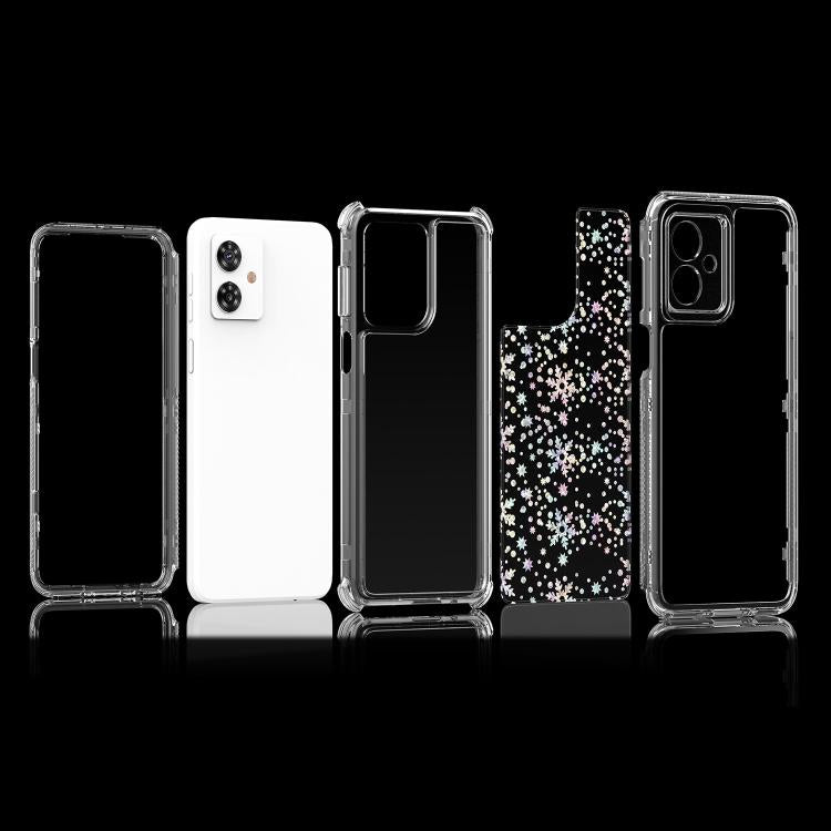 For Motorola Moto G55 / G54 5G Transparent Acrylic Laser Paper Phone Case