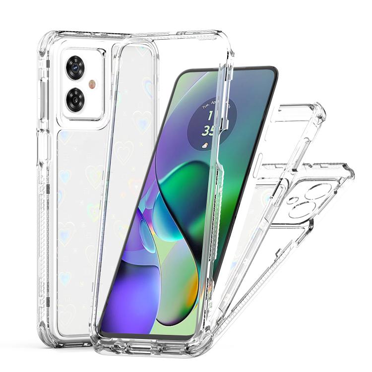For Motorola Moto G55 / G54 5G Transparent Acrylic Laser Paper Phone Case