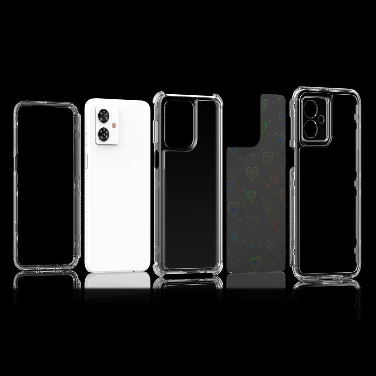 For Motorola Moto G55 / G54 5G Transparent Acrylic Laser Paper Phone Case