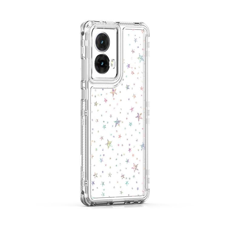 For Motorola Moto G85 5G Transparent Acrylic Laser Paper Phone Case