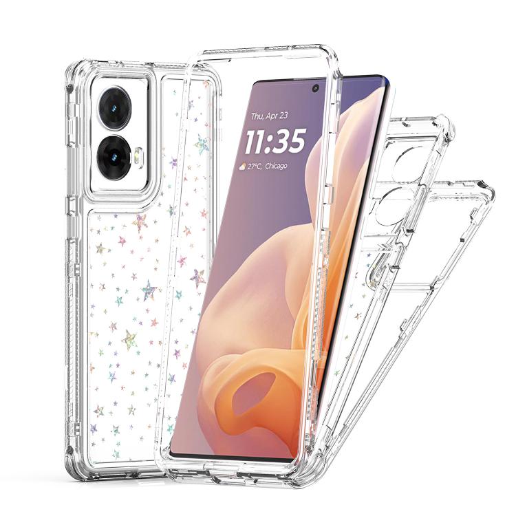 For Motorola Moto G85 5G Transparent Acrylic Laser Paper Phone Case