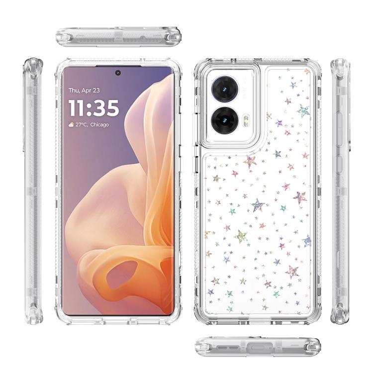 For Motorola Moto G85 5G Transparent Acrylic Laser Paper Phone Case