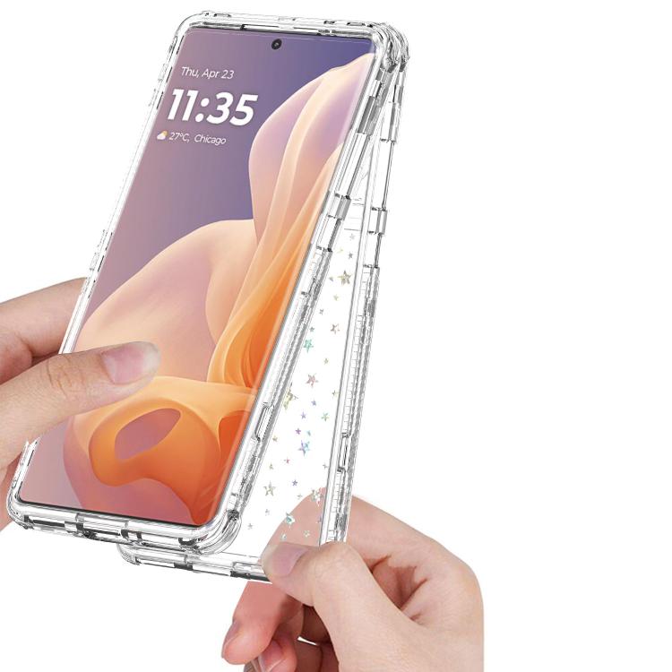 For Motorola Moto G85 5G Transparent Acrylic Laser Paper Phone Case