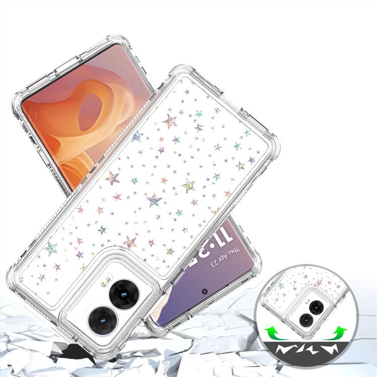 For Motorola Moto G85 5G Transparent Acrylic Laser Paper Phone Case