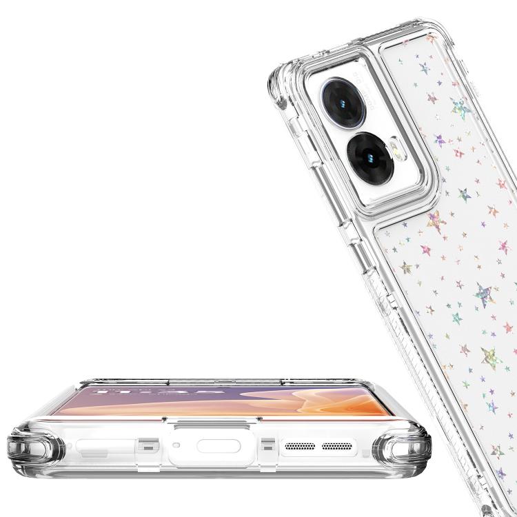 For Motorola Moto G85 5G Transparent Acrylic Laser Paper Phone Case