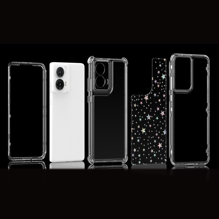 For Motorola Moto G85 5G Transparent Acrylic Laser Paper Phone Case