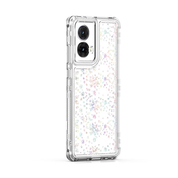 For Motorola Moto G85 5G Transparent Acrylic Laser Paper Phone Case