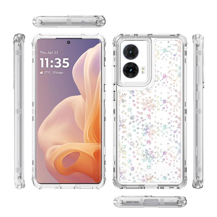 For Motorola Moto G85 5G Transparent Acrylic Laser Paper Phone Case