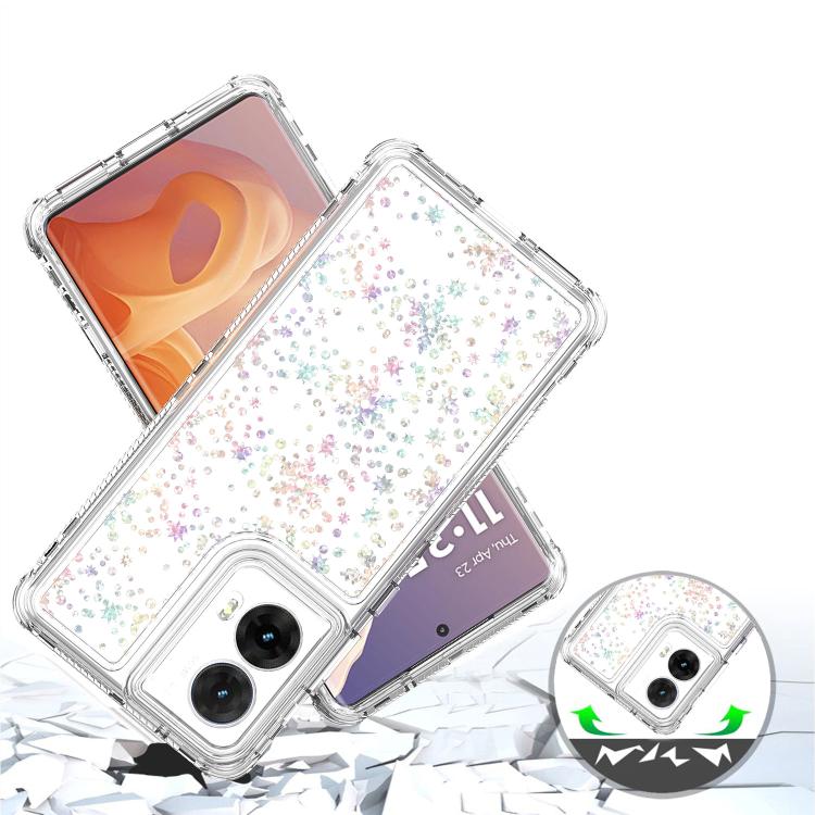 For Motorola Moto G85 5G Transparent Acrylic Laser Paper Phone Case