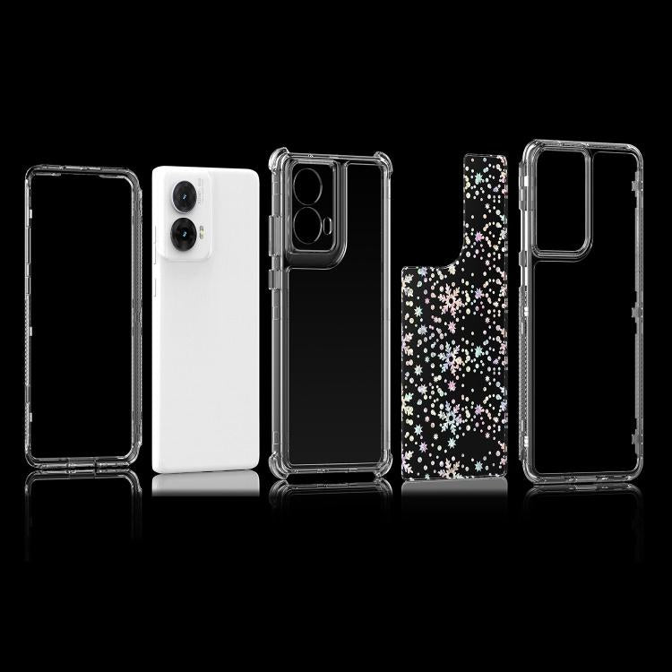 For Motorola Moto G85 5G Transparent Acrylic Laser Paper Phone Case