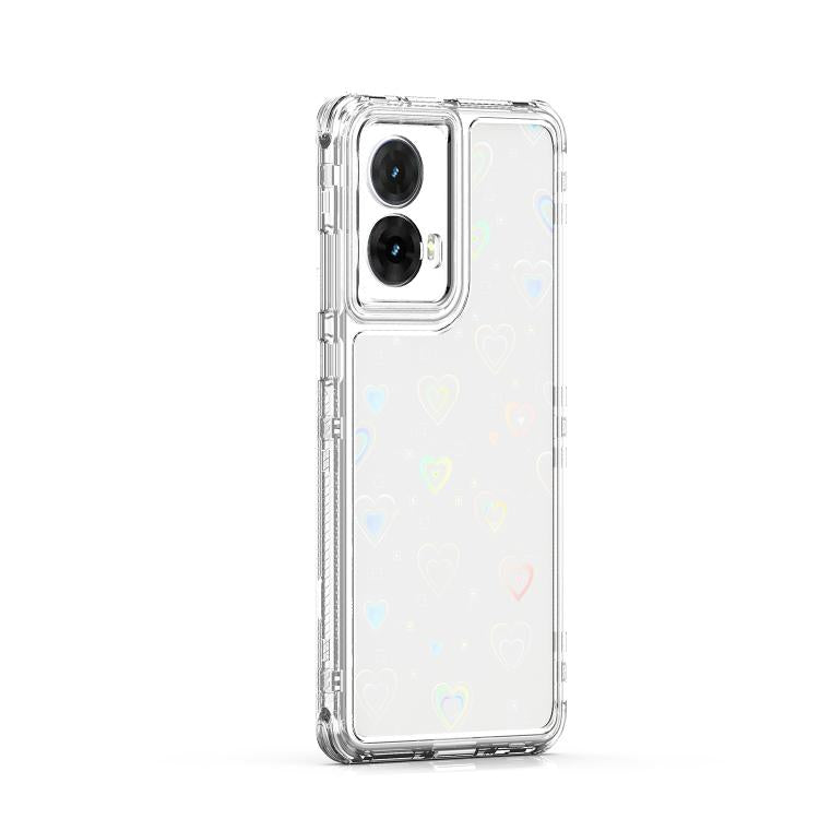 For Motorola Moto G85 5G Transparent Acrylic Laser Paper Phone Case