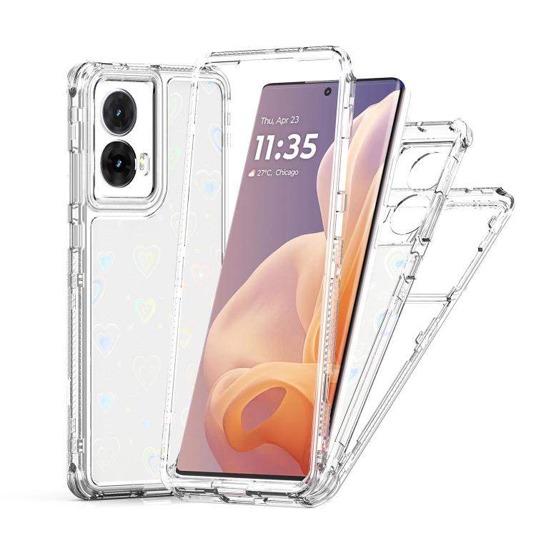 For Motorola Moto G85 5G Transparent Acrylic Laser Paper Phone Case