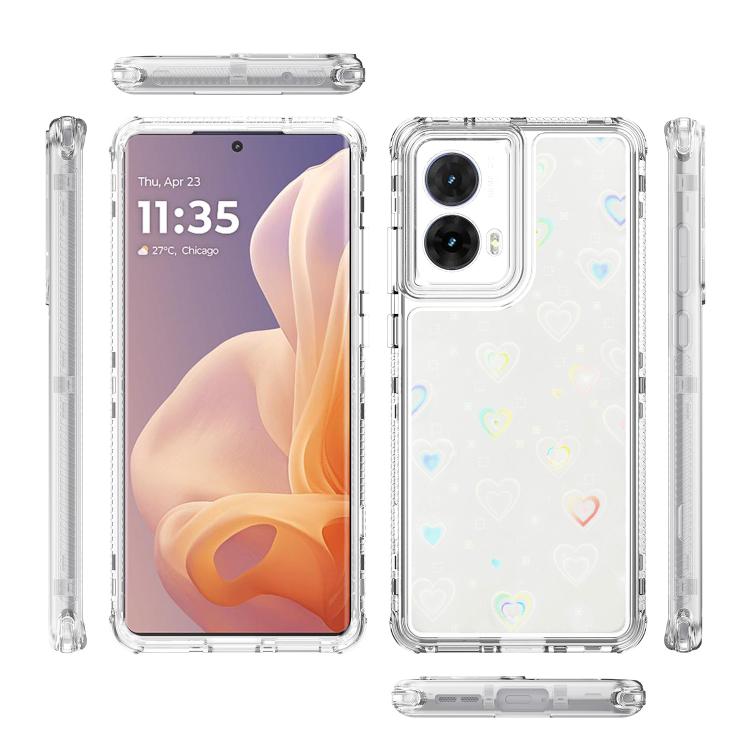 For Motorola Moto G85 5G Transparent Acrylic Laser Paper Phone Case