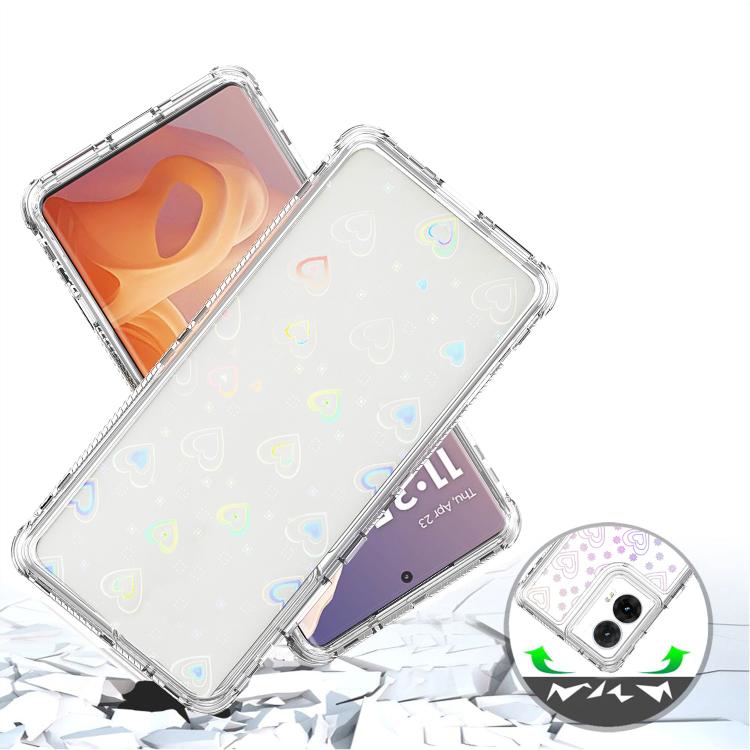 For Motorola Moto G85 5G Transparent Acrylic Laser Paper Phone Case