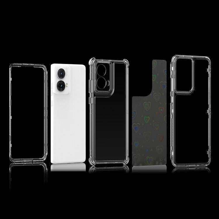For Motorola Moto G85 5G Transparent Acrylic Laser Paper Phone Case