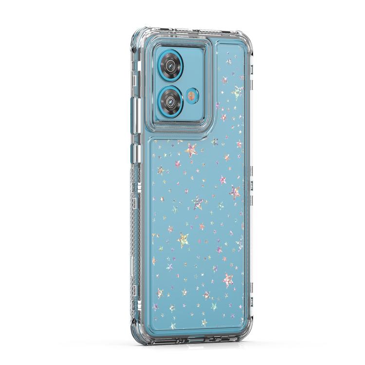 For Motorola Edge 40 Neo Transparent Acrylic Laser Paper Phone Case
