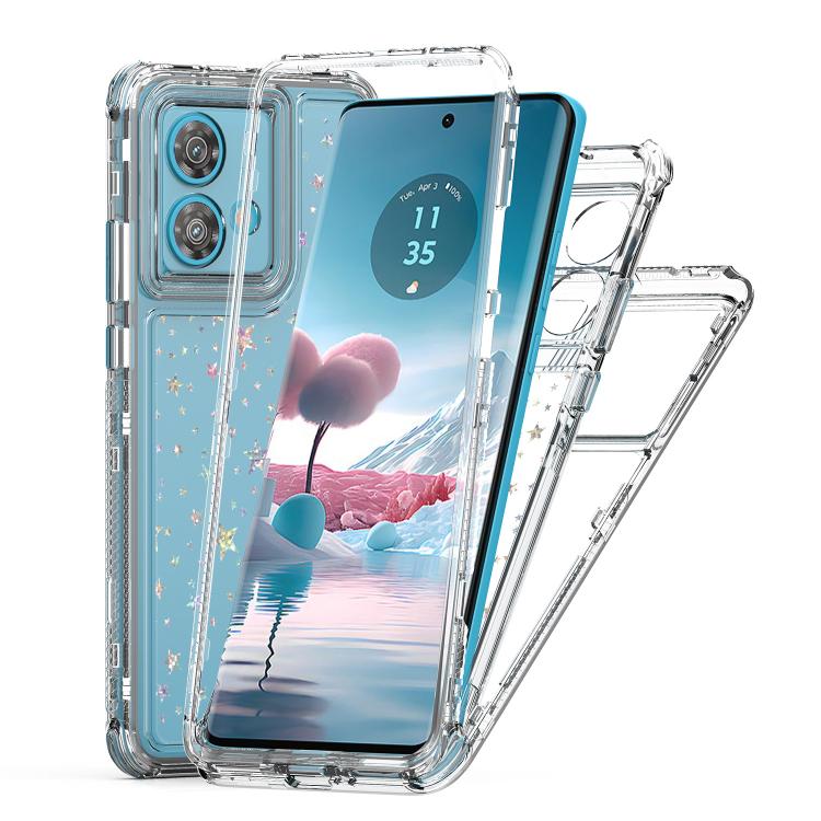 For Motorola Edge 40 Neo Transparent Acrylic Laser Paper Phone Case