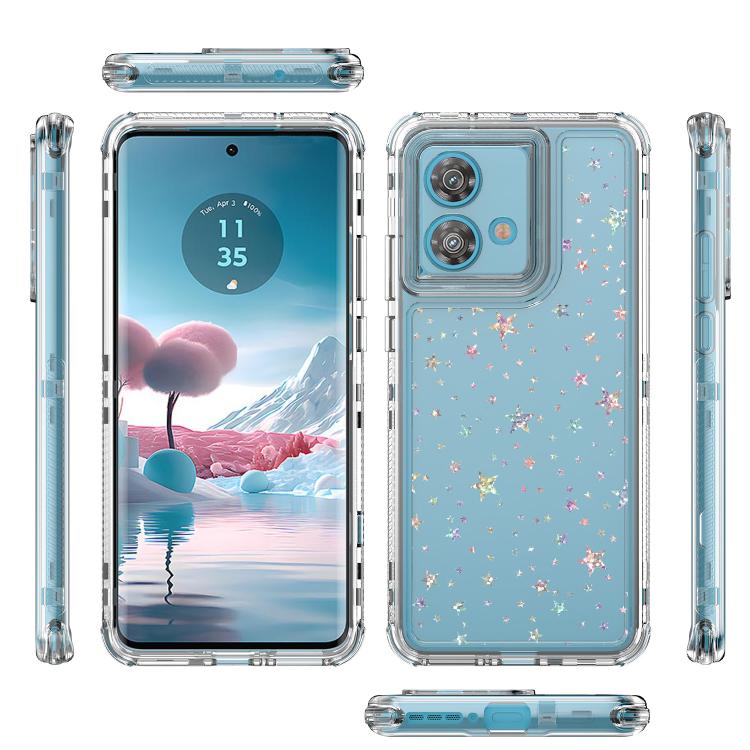 For Motorola Edge 40 Neo Transparent Acrylic Laser Paper Phone Case