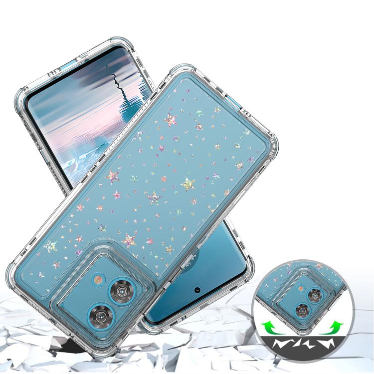 For Motorola Edge 40 Neo Transparent Acrylic Laser Paper Phone Case