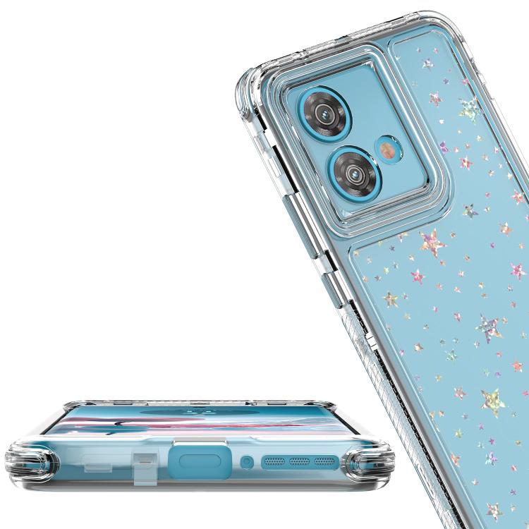 For Motorola Edge 40 Neo Transparent Acrylic Laser Paper Phone Case