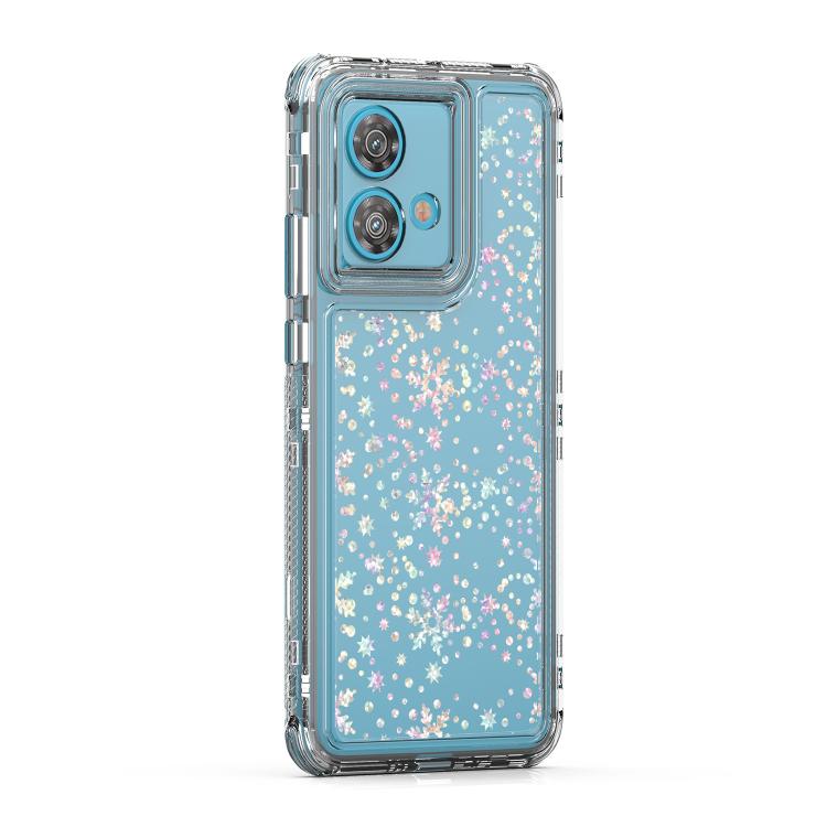 For Motorola Edge 40 Neo Transparent Acrylic Laser Paper Phone Case