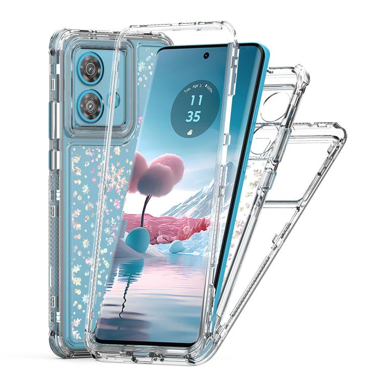 For Motorola Edge 40 Neo Transparent Acrylic Laser Paper Phone Case