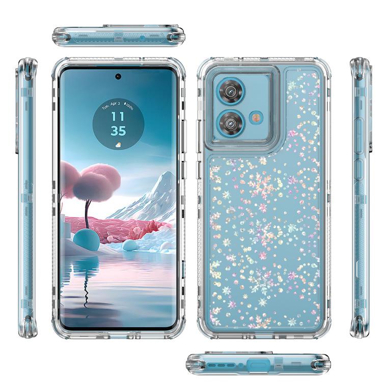 For Motorola Edge 40 Neo Transparent Acrylic Laser Paper Phone Case