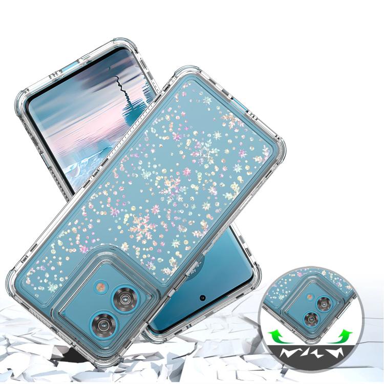 For Motorola Edge 40 Neo Transparent Acrylic Laser Paper Phone Case