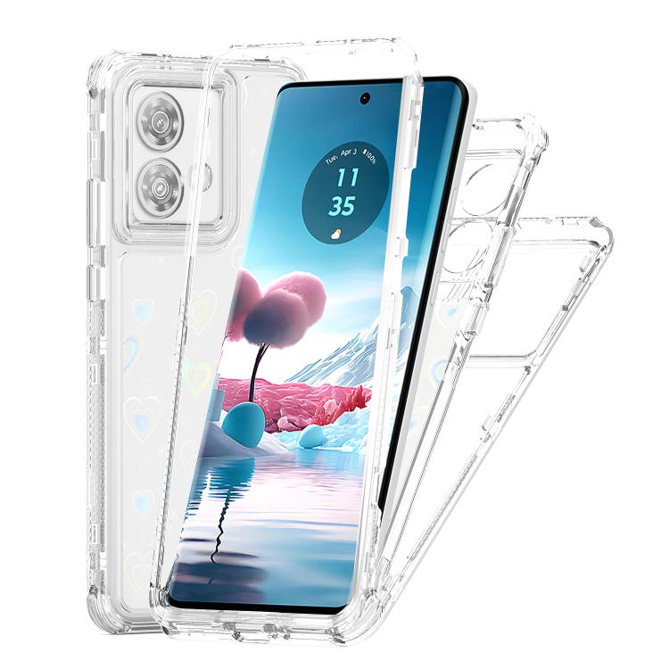 For Motorola Edge 40 Neo Transparent Acrylic Laser Paper Phone Case