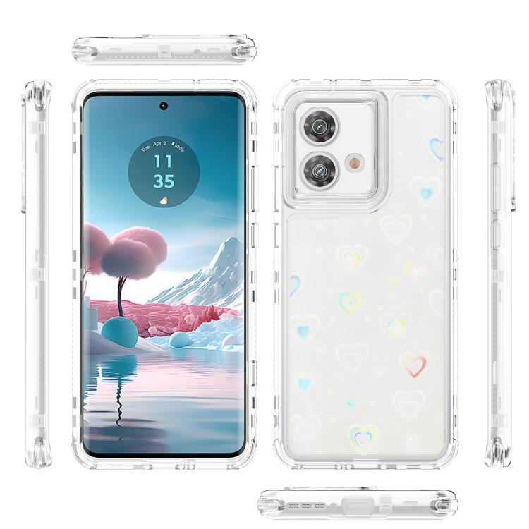 For Motorola Edge 40 Neo Transparent Acrylic Laser Paper Phone Case