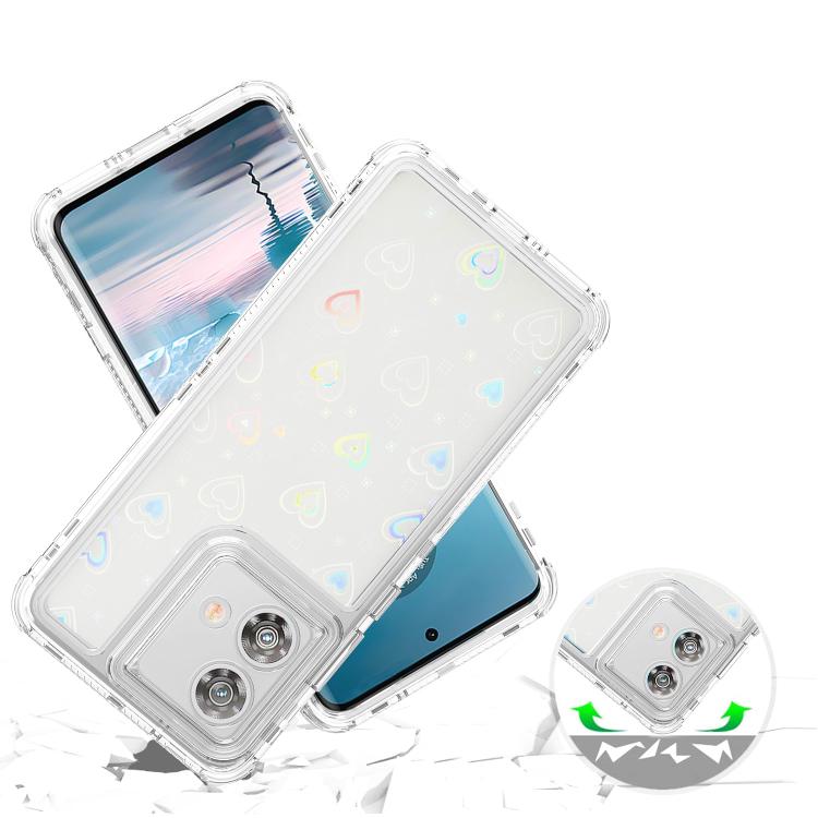 For Motorola Edge 40 Neo Transparent Acrylic Laser Paper Phone Case