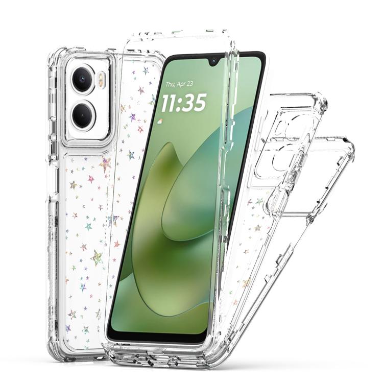 For Motorola Moto G06 4G Transparent Acrylic Laser Paper Phone Case