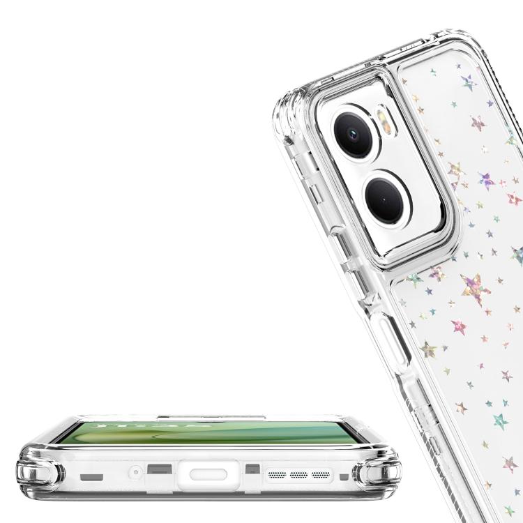 For Motorola Moto G06 4G Transparent Acrylic Laser Paper Phone Case