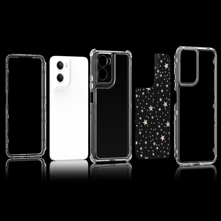 For Motorola Moto G06 4G Transparent Acrylic Laser Paper Phone Case
