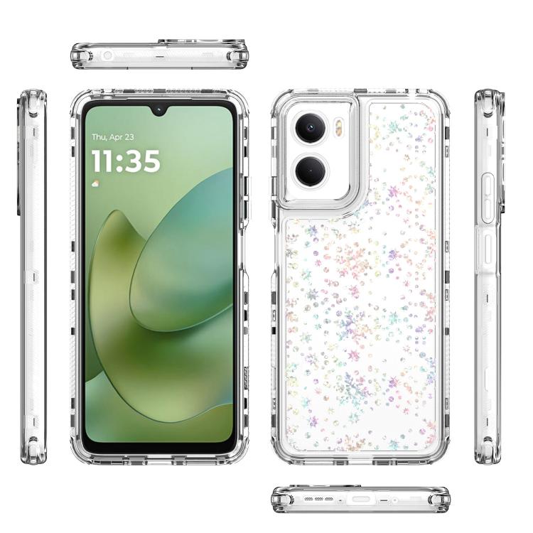 For Motorola Moto G06 4G Transparent Acrylic Laser Paper Phone Case