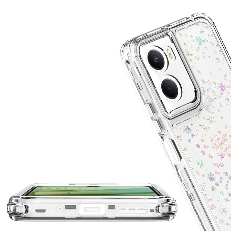 For Motorola Moto G06 4G Transparent Acrylic Laser Paper Phone Case
