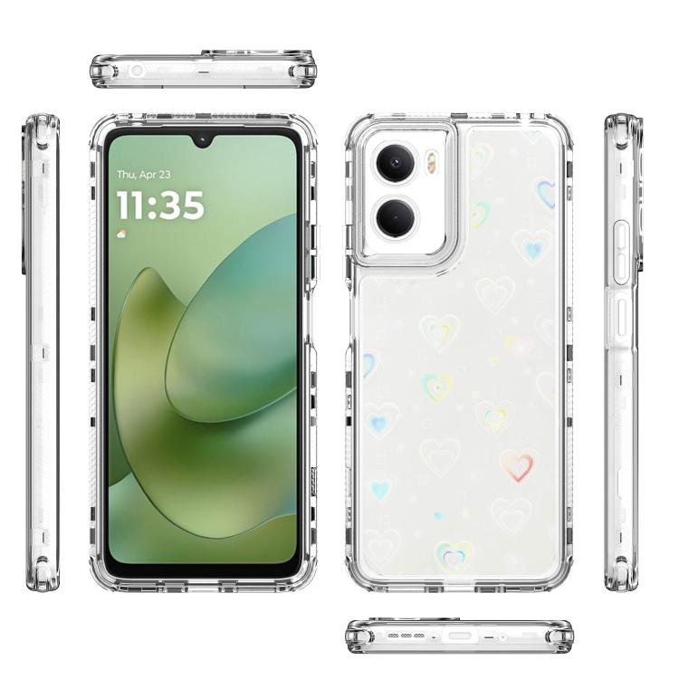 For Motorola Moto G06 4G Transparent Acrylic Laser Paper Phone Case