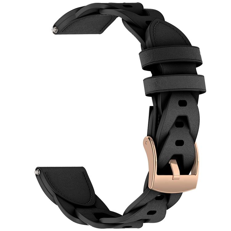 18mm Rose Gold Buckle Twist Leather Watch Band