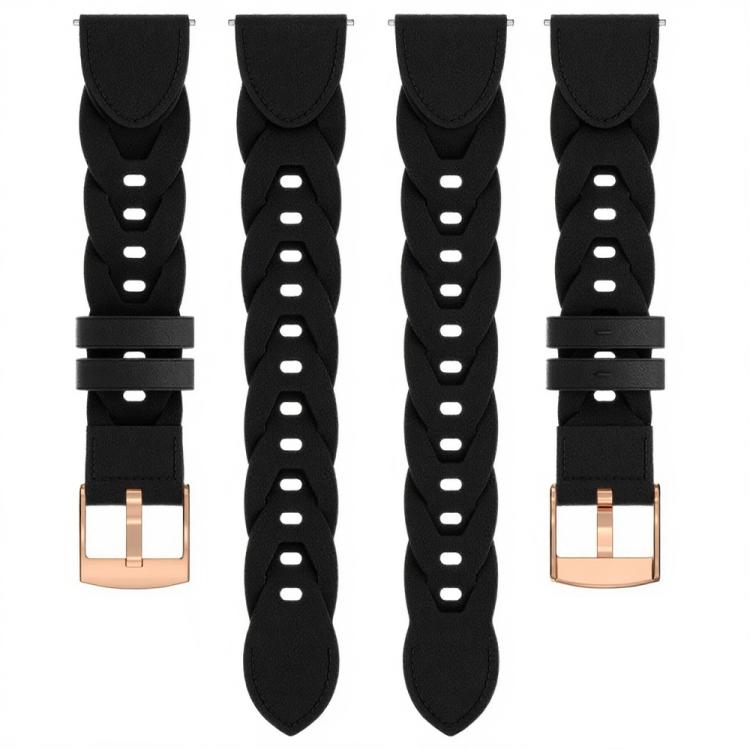 18mm Rose Gold Buckle Twist Leather Watch Band