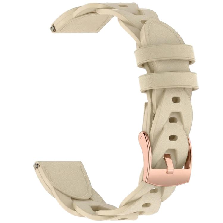 18mm Rose Gold Buckle Twist Leather Watch Band