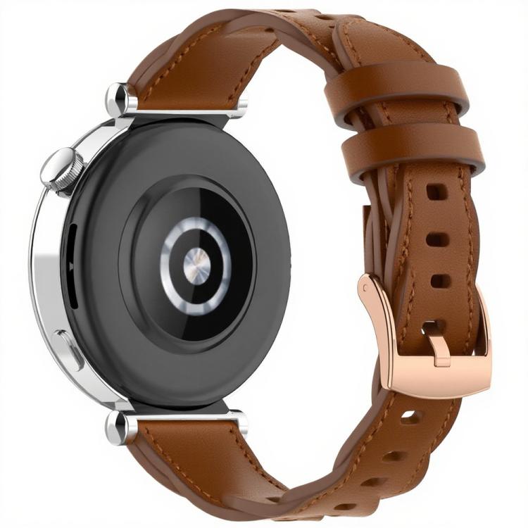 18mm Rose Gold Buckle Twist Leather Watch Band