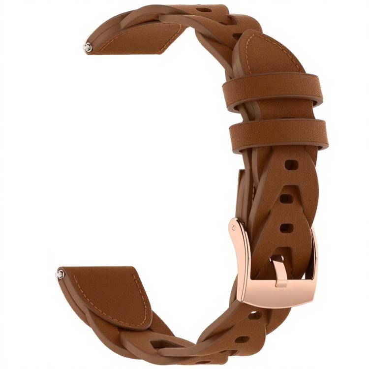 18mm Rose Gold Buckle Twist Leather Watch Band