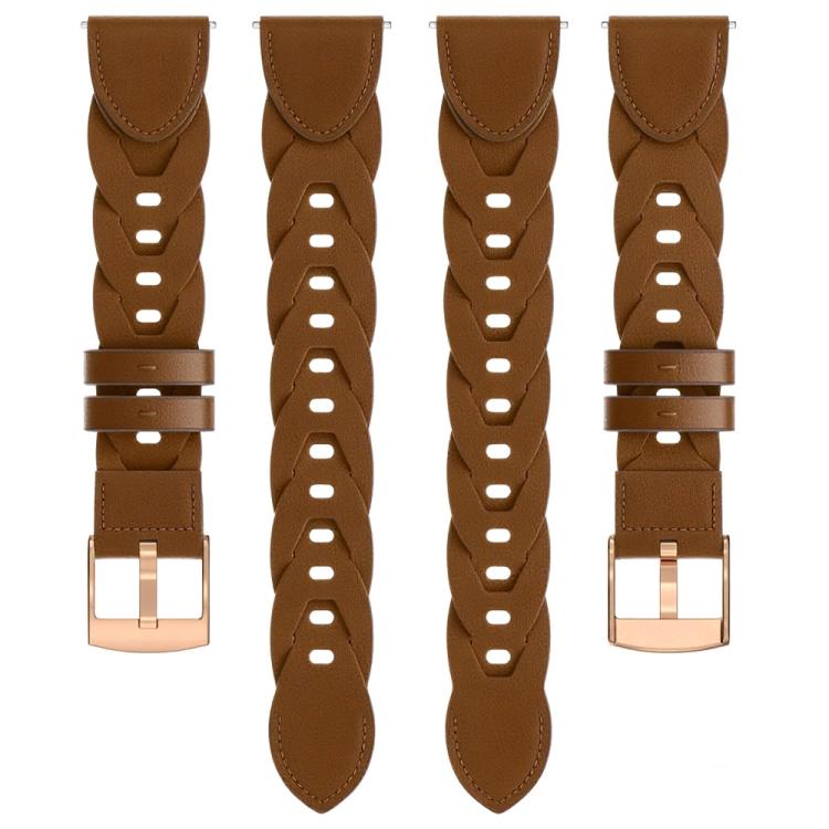 18mm Rose Gold Buckle Twist Leather Watch Band