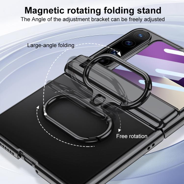 For Huawei Pura X GKK Folding Magnetic Hinge Phantom Phone Case with Oval Ring