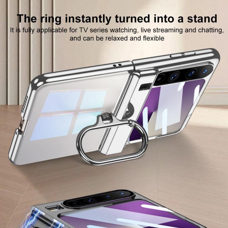 For Huawei Pura X GKK Folding Magnetic Hinge Phantom Phone Case with Oval Ring